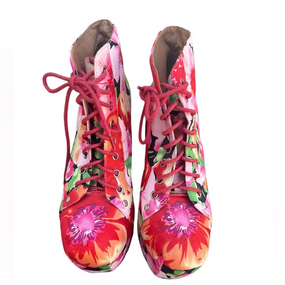 Jeffrey Campbell Floral Lita-Fab Platform heels boots. Sz.7 - Picture 3 of 9